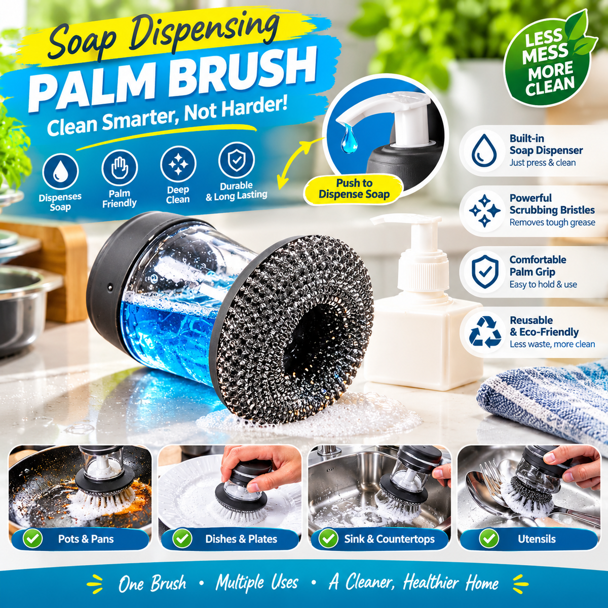Scrubzy Soap-Dispensing Palm Brush